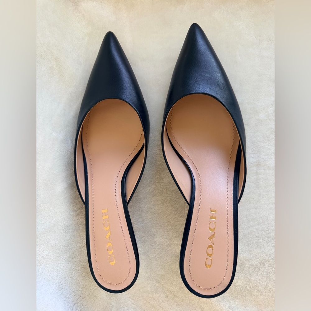Coach Black Kitten Heel Mule